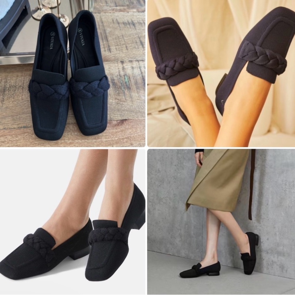 VIVAIA Sustainable Caitlin Stylish Square-Toe Knot Loafers Women Sz 42 / Us 10.5